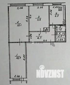 3-к квартира, вторичка, 60м2, 1/9 этаж