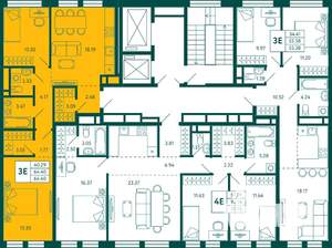 2-к квартира, строящийся дом, 64м2, 5/12 этаж