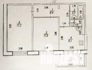 2-к квартира, вторичка, 53м2, 1/10 этаж
