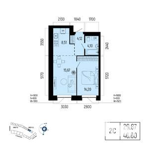 2-к квартира, вторичка, 47м2, 9/25 этаж