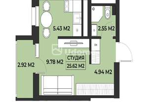 Студия квартира, вторичка, 26м2, 3/19 этаж