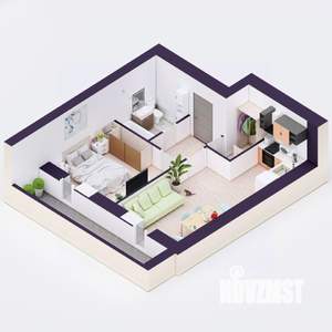 2-к квартира, вторичка, 43м2, 18/20 этаж