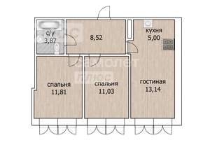 3-к квартира, вторичка, 53м2, 2/27 этаж