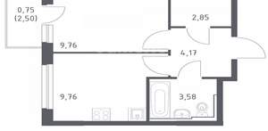 1-к квартира, вторичка, 30м2, 4/12 этаж