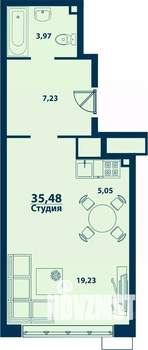 1-к квартира, строящийся дом, 35м2, 9/24 этаж