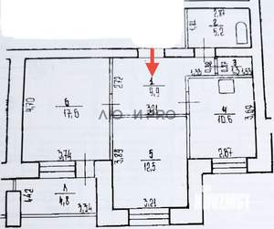 2-к квартира, вторичка, 60м2, 3/12 этаж