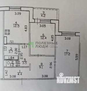 2-к квартира, вторичка, 64м2, 7/12 этаж