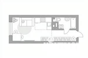 Студия квартира, вторичка, 27м2, 13/23 этаж