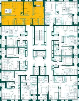 3-к квартира, строящийся дом, 78м2, 18/29 этаж