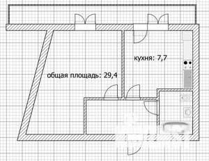 1-к квартира, вторичка, 30м2, 8/9 этаж