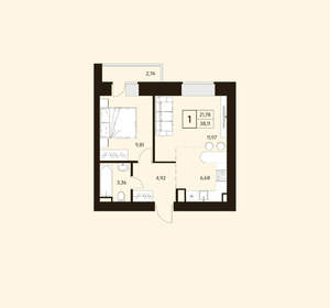 1-к квартира, вторичка, 38м2, 3/10 этаж