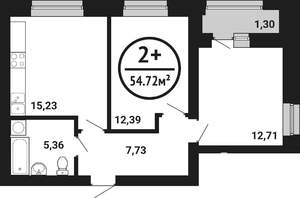 2-к квартира, вторичка, 55м2, 5/8 этаж