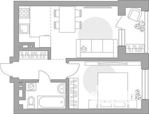 2-к квартира, строящийся дом, 44м2, 4/23 этаж