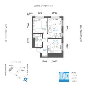 2-к квартира, вторичка, 47м2, 28/32 этаж