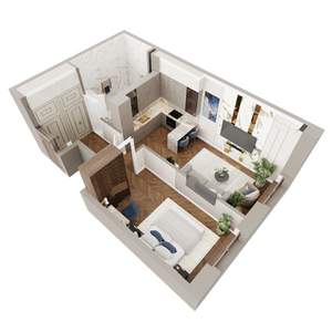 1-к квартира, вторичка, 47м2, 2/5 этаж