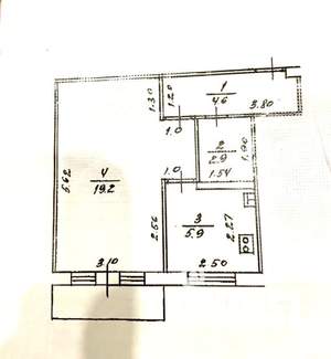 1-к квартира, вторичка, 32м2, 5/6 этаж