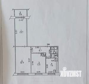 3-к квартира, вторичка, 62м2, 9/9 этаж