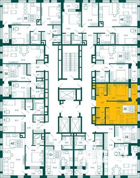 1-к квартира, строящийся дом, 42м2, 27/29 этаж