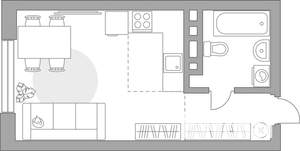 Студия квартира, строящийся дом, 29м2, 8/23 этаж