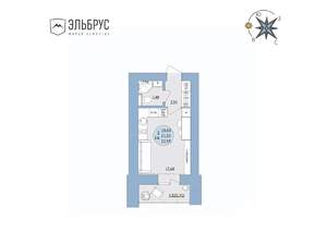 Студия квартира, вторичка, 23м2, 12/20 этаж