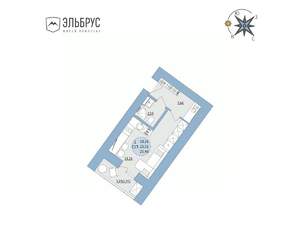 Студия квартира, вторичка, 25м2, 15/20 этаж