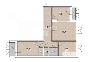 3-к квартира, вторичка, 66м2, 2/9 этаж