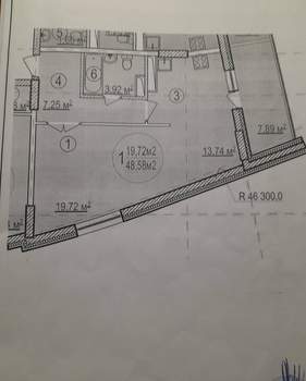1-к квартира, сданный дом, 44м2, 22/24 этаж