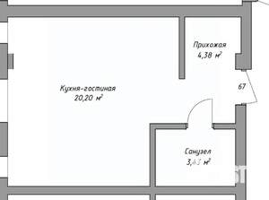 Студия квартира, вторичка, 28м2, 2/14 этаж