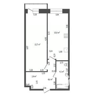 1-к квартира, вторичка, 38м2, 11/18 этаж