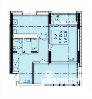 2-к квартира, строящийся дом, 64м2, 17/25 этаж