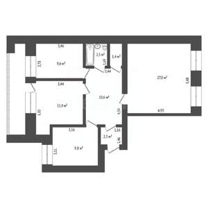 3-к квартира, вторичка, 79м2, 3/9 этаж