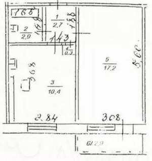 1-к квартира, вторичка, 35м2, 3/9 этаж