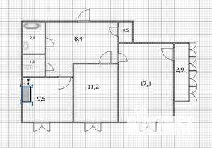 2-к квартира, вторичка, 51м2, 4/9 этаж