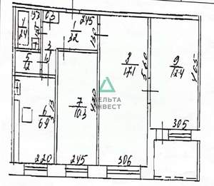 3-к квартира, вторичка, 56м2, 6/9 этаж
