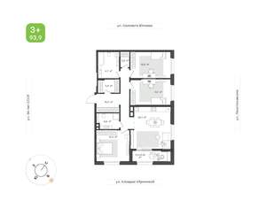 3-к квартира, вторичка, 94м2, 10/25 этаж