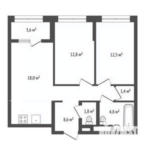 2-к квартира, вторичка, 62м2, 9/24 этаж