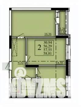 2-к квартира, вторичка, 58м2, 13/21 этаж