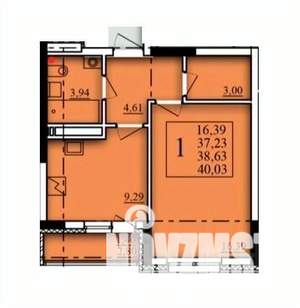 1-к квартира, вторичка, 39м2, 10/21 этаж