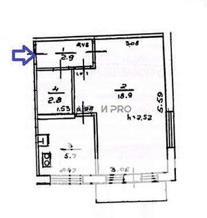 1-к квартира, вторичка, 31м2, 5/5 этаж