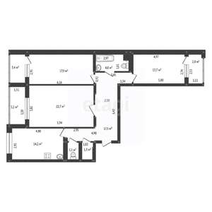 3-к квартира, вторичка, 105м2, 4/12 этаж