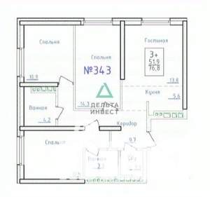 4-к квартира, вторичка, 77м2, 4/25 этаж