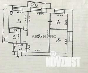 3-к квартира, вторичка, 42м2, 3/5 этаж