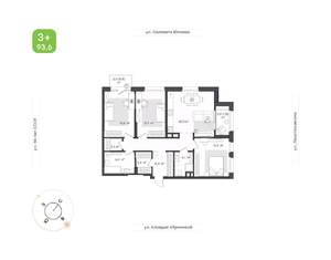 3-к квартира, вторичка, 94м2, 3/18 этаж