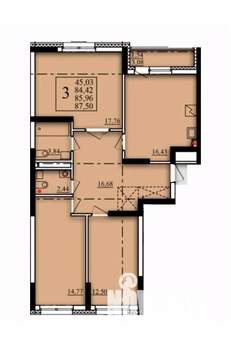 3-к квартира, вторичка, 86м2, 2/21 этаж