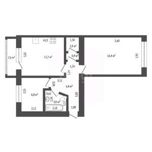 2-к квартира, вторичка, 47м2, 2/5 этаж