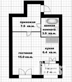 Студия квартира, вторичка, 33м2, 10/13 этаж