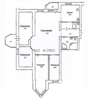 4-к квартира, вторичка, 165м2, 6/6 этаж