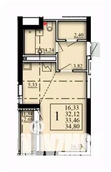 Студия квартира, вторичка, 33м2, 5/21 этаж