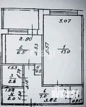 1-к квартира, вторичка, 39м2, 1/9 этаж