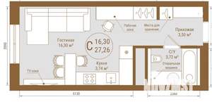 Студия квартира, вторичка, 27м2, 10/25 этаж